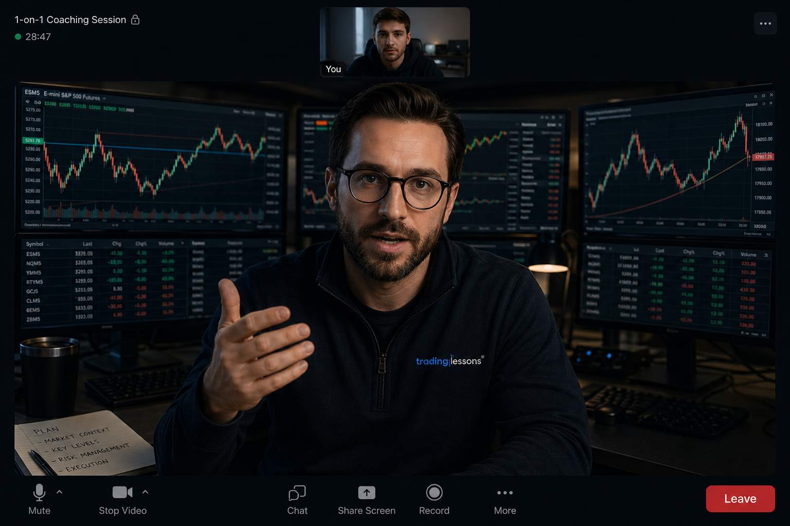 Chicago Board of Trade floor and image of traders